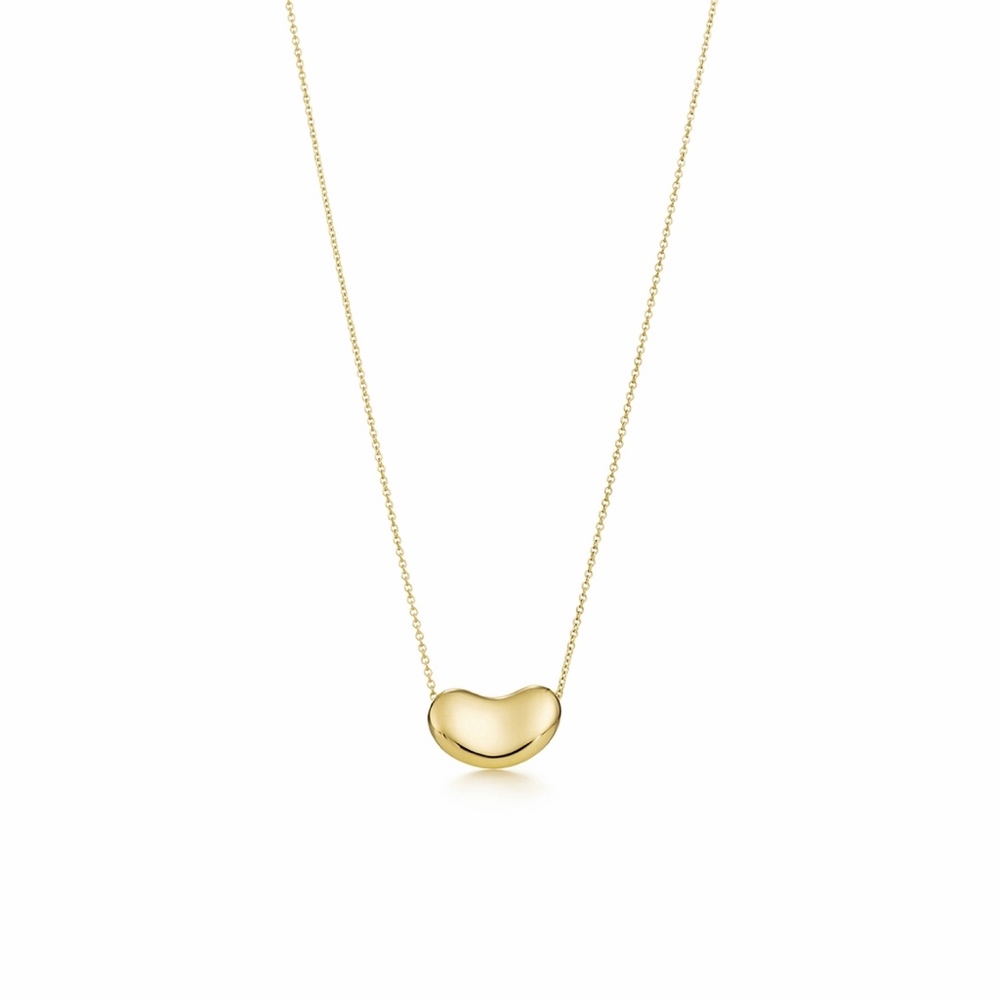 TIFFANY Elsa Peretti Gold Bean Pendant Necklace